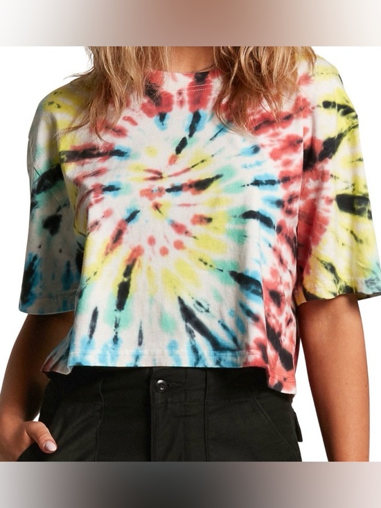 Volcom Tops - Volcom Galactic Stone Tie Dye Crop T-Shirt | Size S